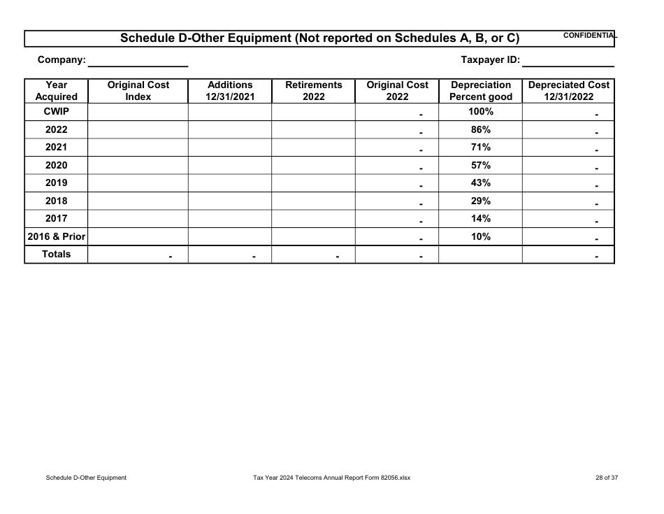 Form 82056 Property Tax Forms - Telecommunications Companies - Arizona, Page 28
