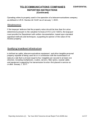 Form 82056 Property Tax Forms - Telecommunications Companies - Arizona, Page 4