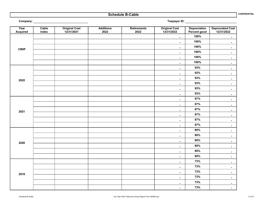 Form 82056 Property Tax Forms - Telecommunications Companies - Arizona, Page 9