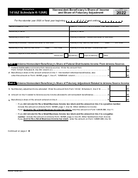 Document preview: Arizona Form 141AZ (ADOR10586) Schedule K-1(NR) Nonresident Beneficiary's Share of Income and Share of Fiduciary Adjustment - Arizona, 2022