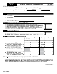 Arizona Form 320 (ADOR10579) Credit for Employment of TANF Recipients - Arizona