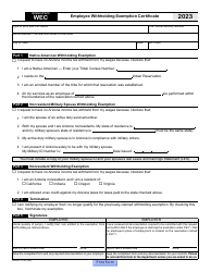 Document preview: Arizona Form WEC (ADOR10125) Employee Withholding Exemption Certificate - Arizona, 2023