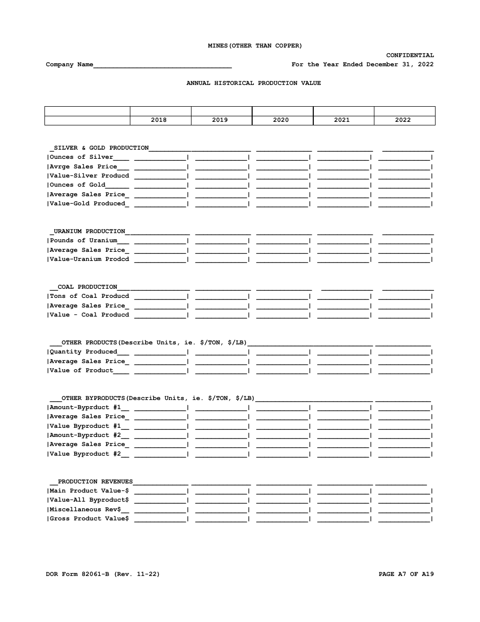DOR Form 82061-B Property Tax Form - Mines (Other Than Copper) - Arizona, Page 7