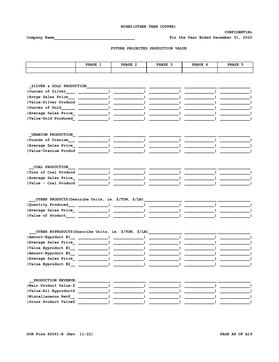 DOR Form 82061-B Property Tax Form - Mines (Other Than Copper) - Arizona, Page 8