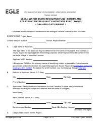 Document preview: Form EQP3524-1 Part 1 Clean Water State Revolving Fund (Cwsrf) & Strategic Water Quality Initiatives Fund (Swqif) Loan Application for Financial Assistance for Municipal Applicants - Michigan
