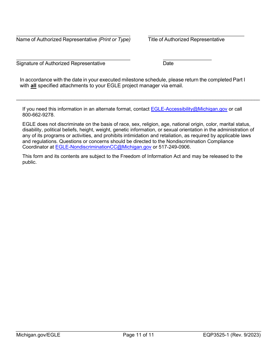 Form EQP3525-1 Part 1 Drinking Water State Revolving Fund (Dwsrf) Loan Application - Michigan, Page 11