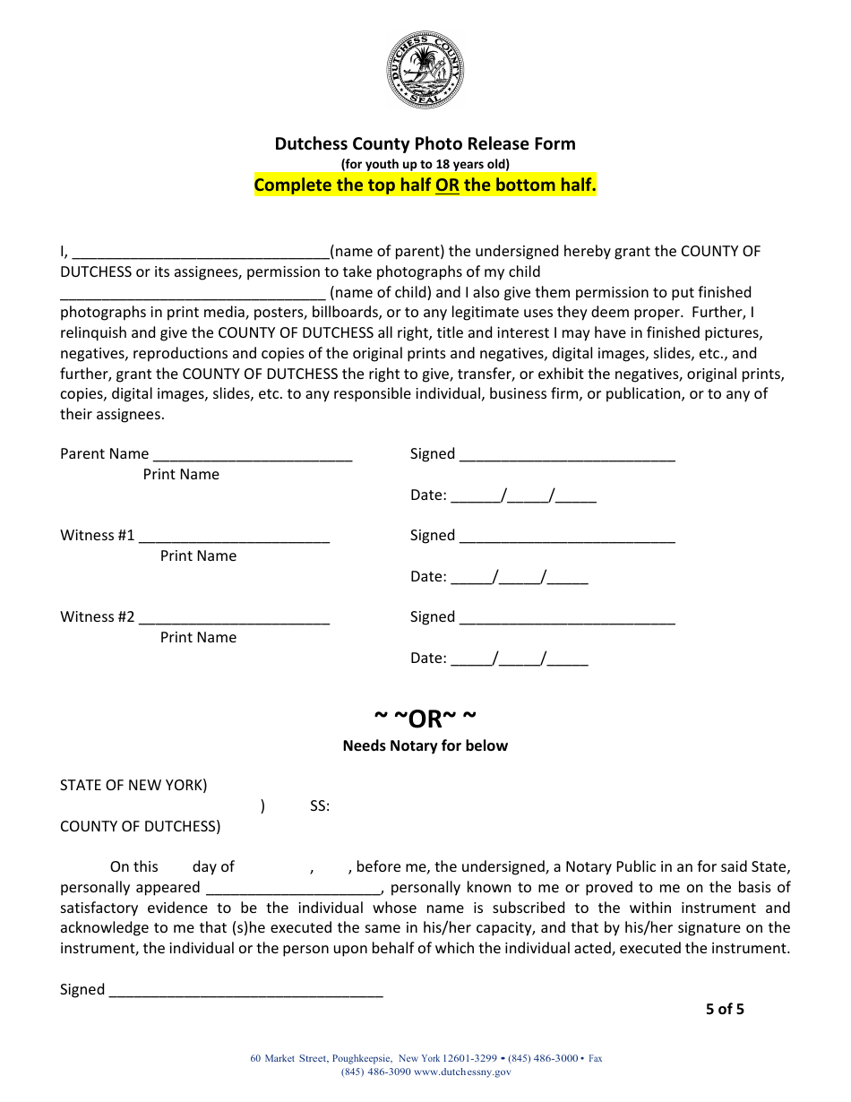 2024 County of Dutchess, New York Youth Council Application Fill Out