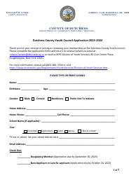Document preview: Youth Council Application - County of Dutchess, New York, 2024