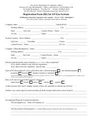 Document preview: Form R2 Registration Form for Lp-Gas Systems - New Jersey