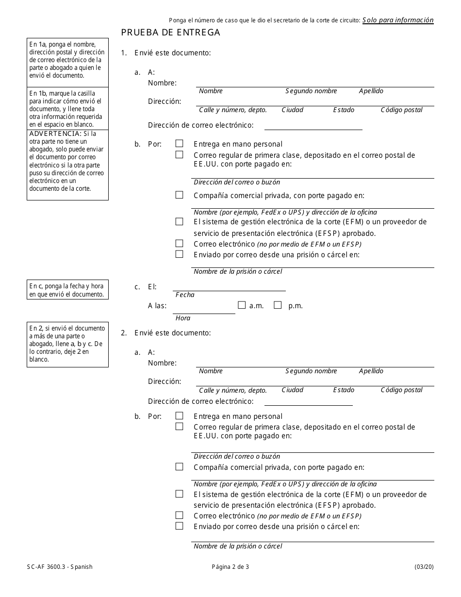 Formulario SC-AF3600.3 Declaracion Jurada De Robo De Identidad - Illinois (Spanish), Page 2