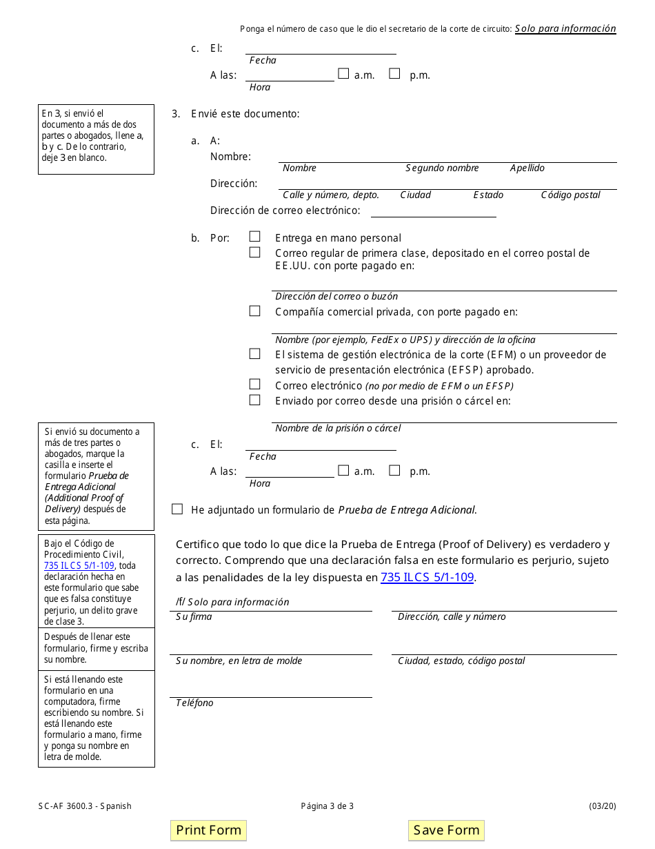 Formulario SC-AF3600.3 Declaracion Jurada De Robo De Identidad - Illinois (Spanish), Page 3