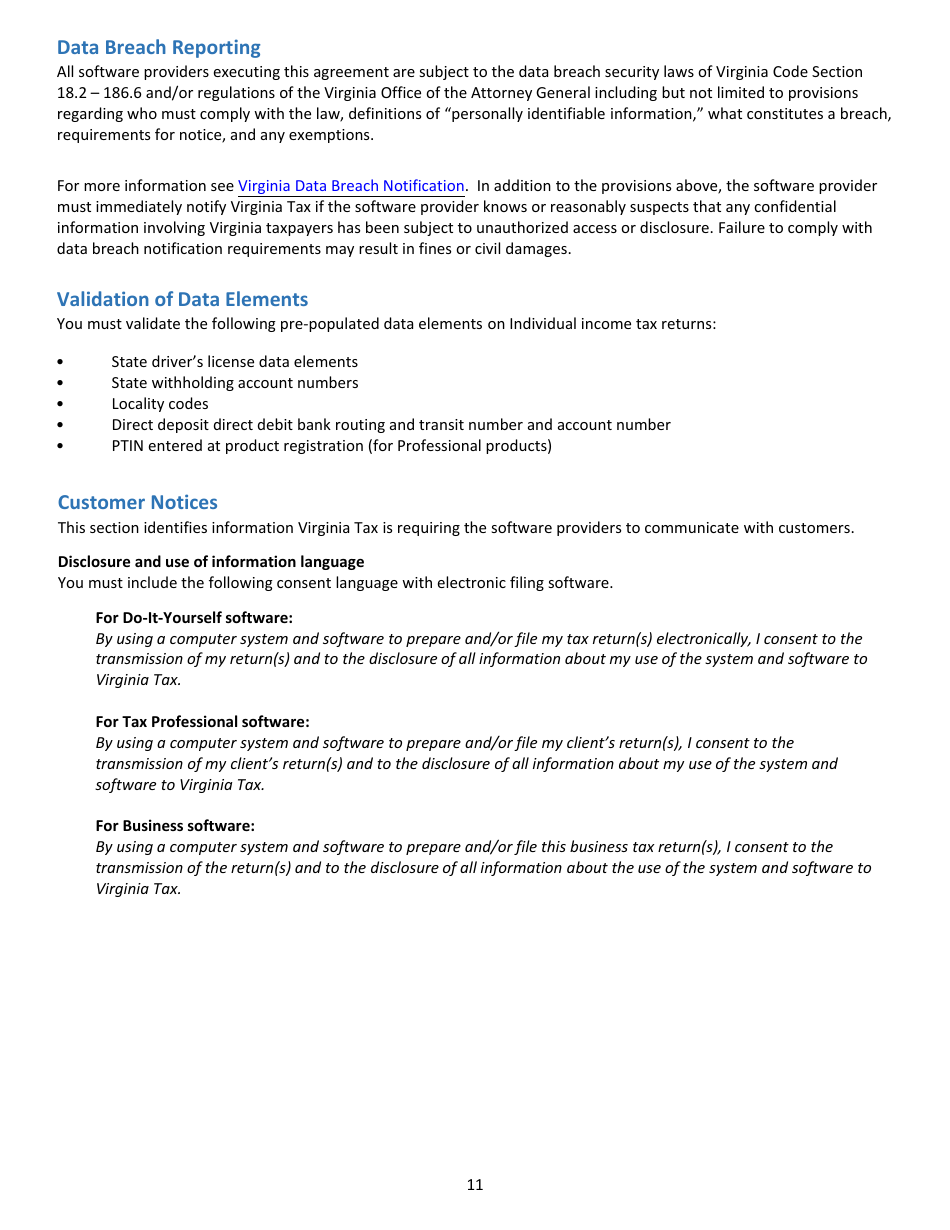 Tax Software Provider Letter of Intent - Virginia, Page 11