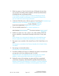 Form DC6:4.1 Complaint for Dissolution of Marriage Without Children - Nebraska (English/Spanish), Page 2