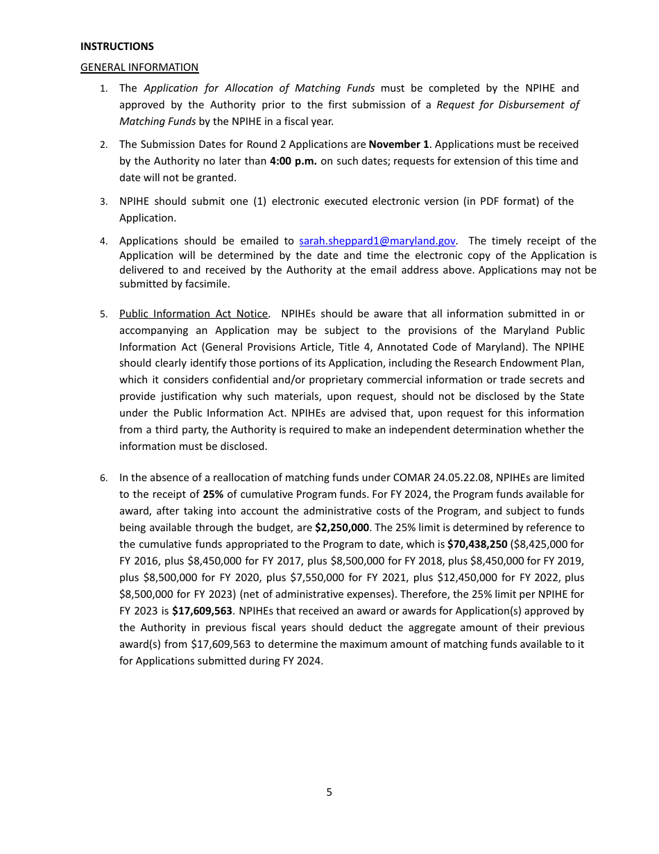 Maryland E-Nnovation Initiative Program Application - Maryland, Page 5