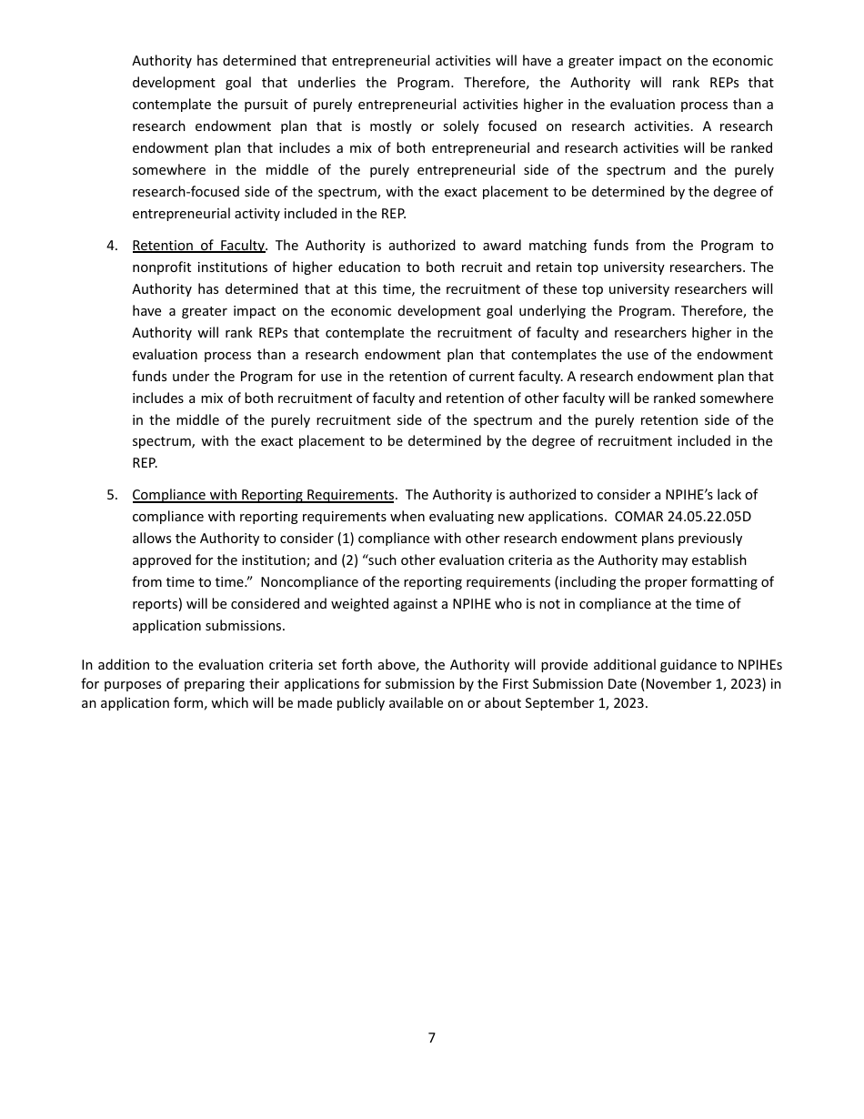 Maryland E-Nnovation Initiative Program Application - Maryland, Page 7