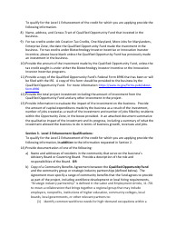 Addendum A Opportunity Zone Tax Credit Enhancement Program Application - Maryland, Page 5