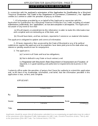 Maryland Theatrical Production Tax Credit - Application for Qualification - Maryland, Page 7