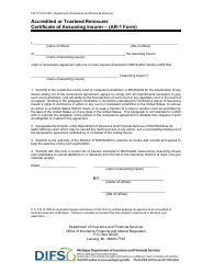 Document preview: Form AR-1 (FIS0174) Accredited or Trusteed Reinsurer Certificate of Assuming Insurer - Michigan