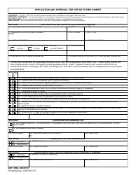 DAF Form 3902 Application and Approval for off-Duty Employment