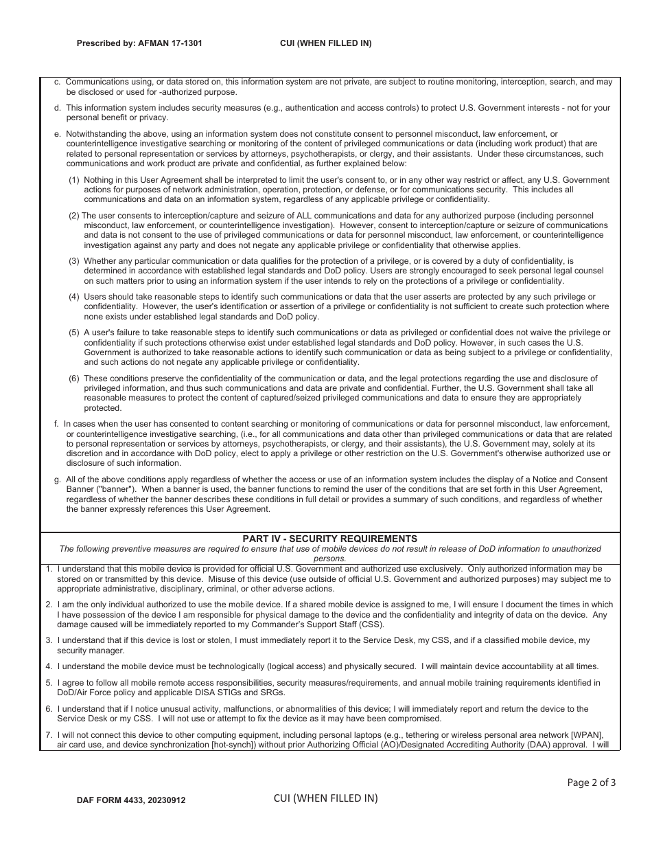 DAF Form 4433 - Fill Out, Sign Online and Download Fillable PDF ...