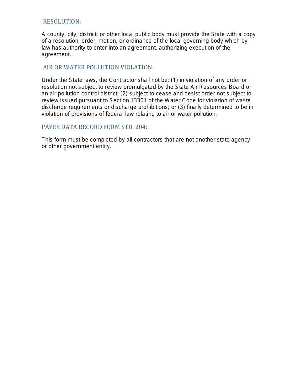 Form CCC1005 Contractor Certification Clause - California, Page 5