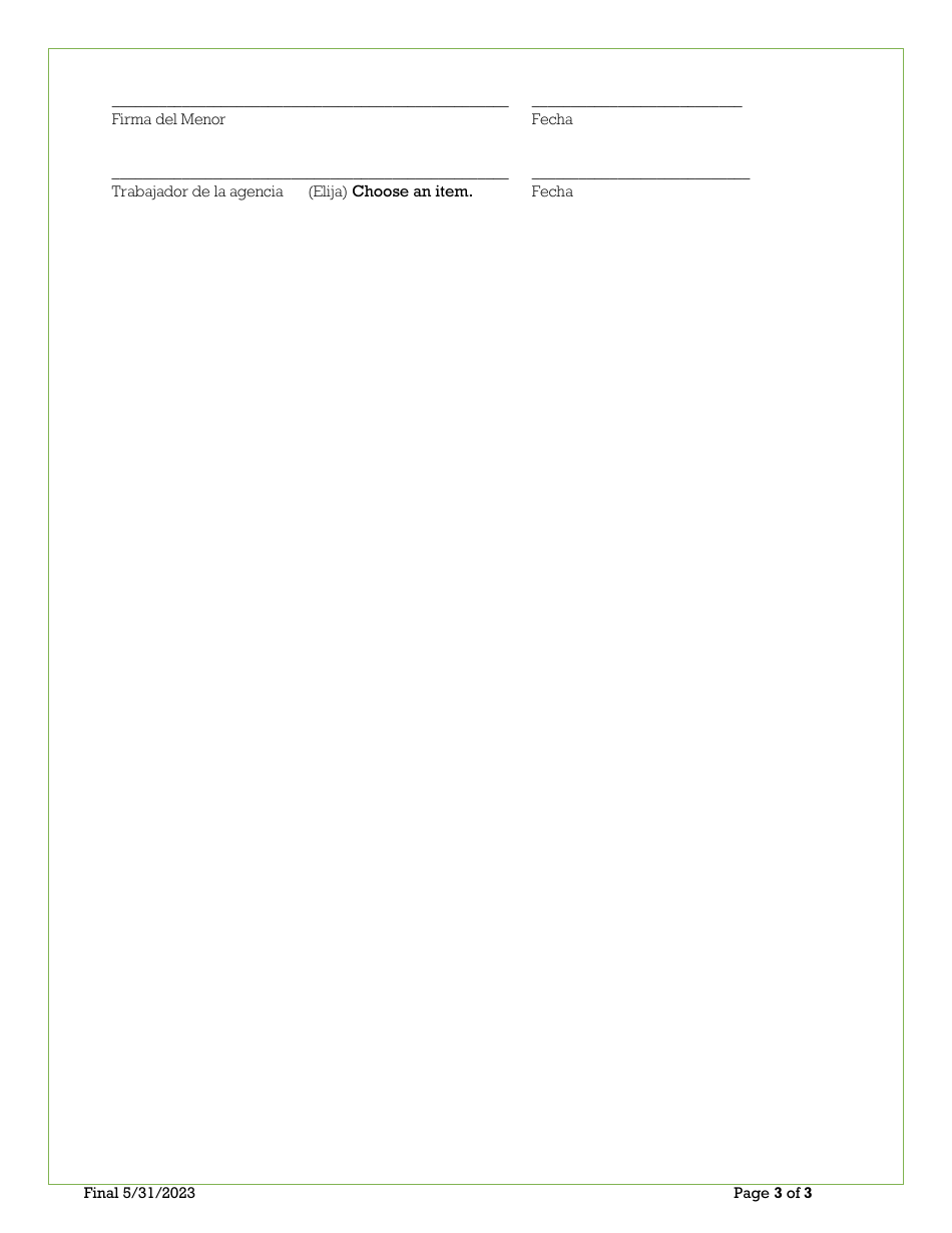 Declaracion De Derechos De Menores Bajo Cuidado De Nevada - Nevada (Spanish), Page 3