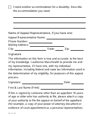 Form FHR-1-LP Fair Hearing Request Form (Large Print) - Massachusetts, Page 3