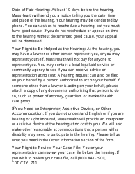 Form FHR-1-LP Fair Hearing Request Form (Large Print) - Massachusetts, Page 6