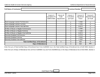 Form AUD9500.1 Certified Children Days of Enrollment and Attendance - Child Care and Development Programs - California, Page 2