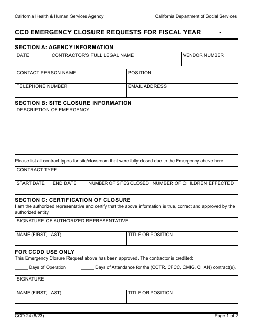 Form CCD24  Printable Pdf