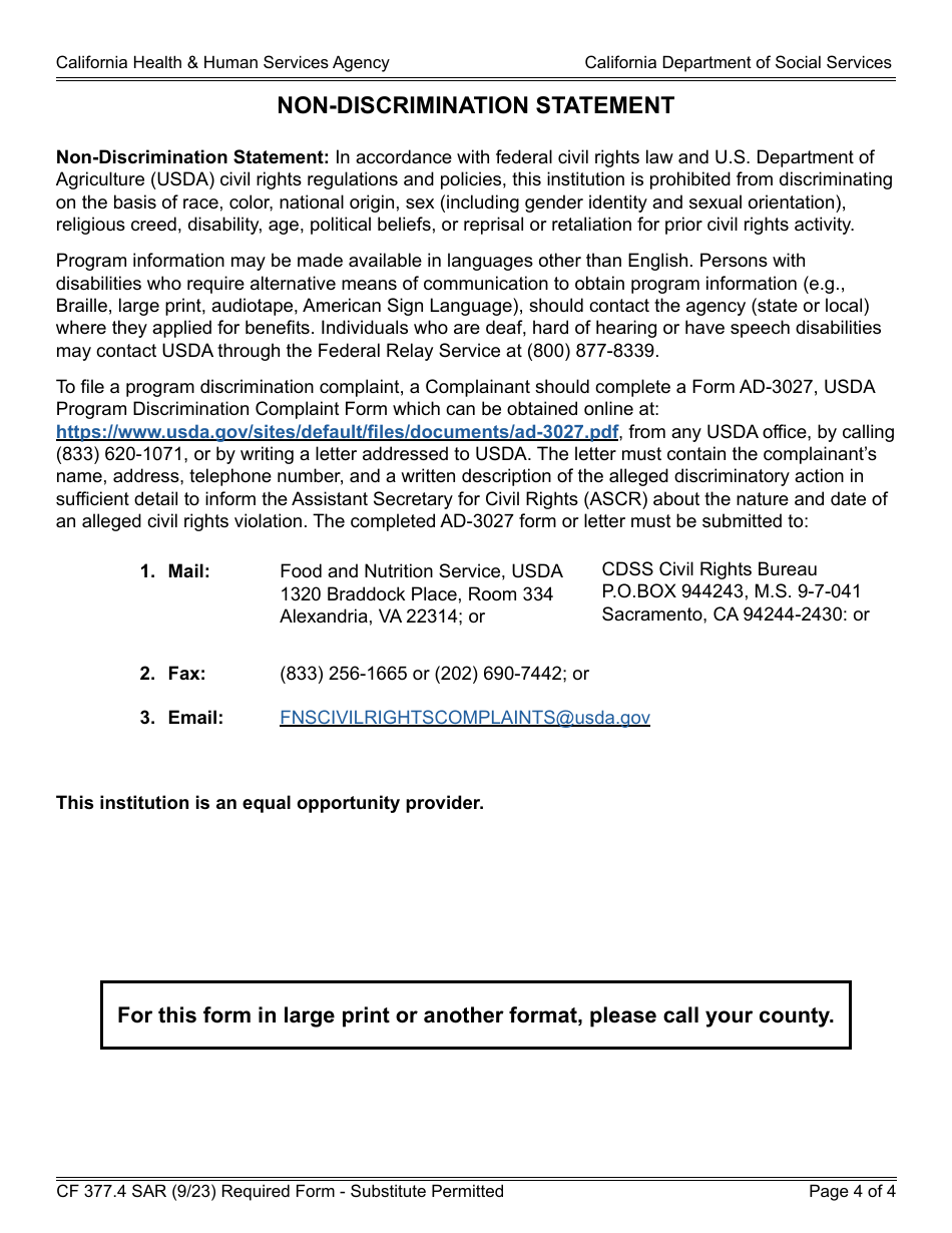 Form CF377.4 SAR CalFresh Notice of Change for Semi-annual Reporting Households - California, Page 4