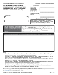 Document preview: Form CFAP377.7H State CalFresh Informational Notice Potential Intentional Program Violation (Ipv) - California Food Assistance Program (Cfap) - California