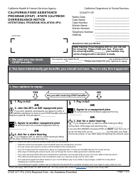 Document preview: Form CFAP377.7F2 State CalFresh Overissuance Notice Intentional Program Violation (Ipv) - California Food Assistance Program (Cfap) - California