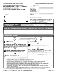 Form CFAP377.7F2 State CalFresh Overissuance Notice Intentional Program Violation (Ipv) - California Food Assistance Program (Cfap) - California