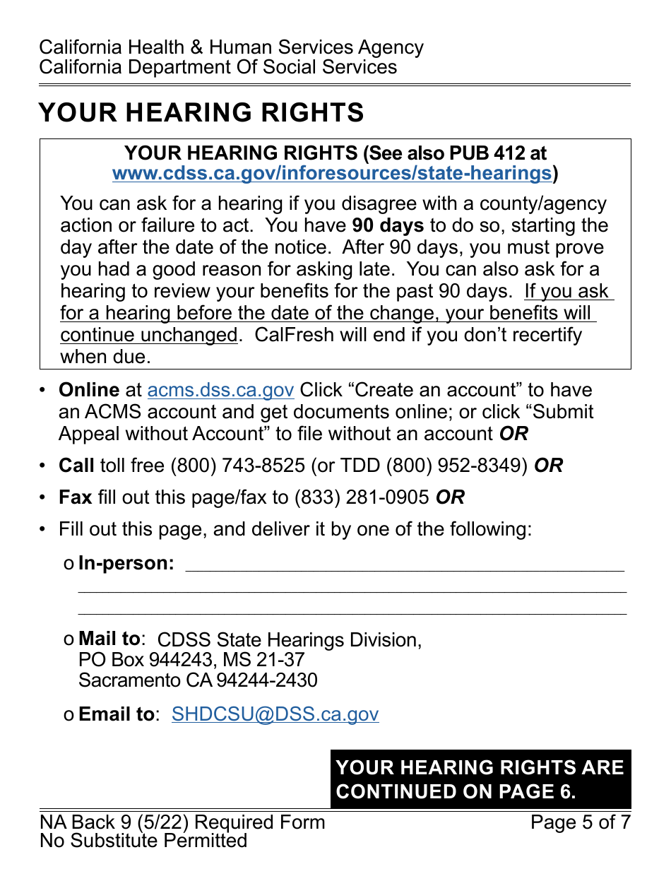 Form CF377.7D3 LP CalFresh Overissuance Notice - County Administrative Error (AE) - Large Print - California, Page 5