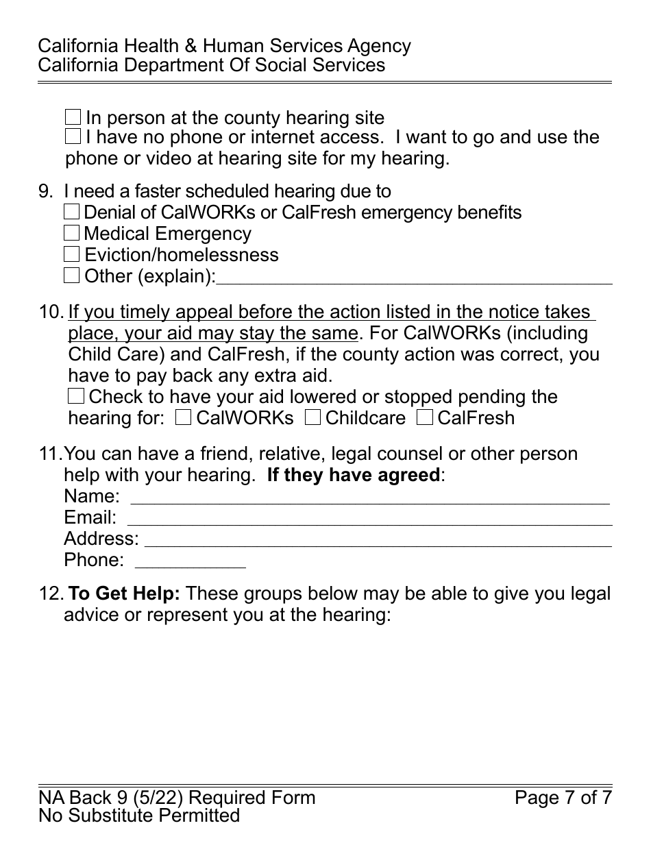 Form CF377.7D3 LP CalFresh Overissuance Notice - County Administrative Error (AE) - Large Print - California, Page 7