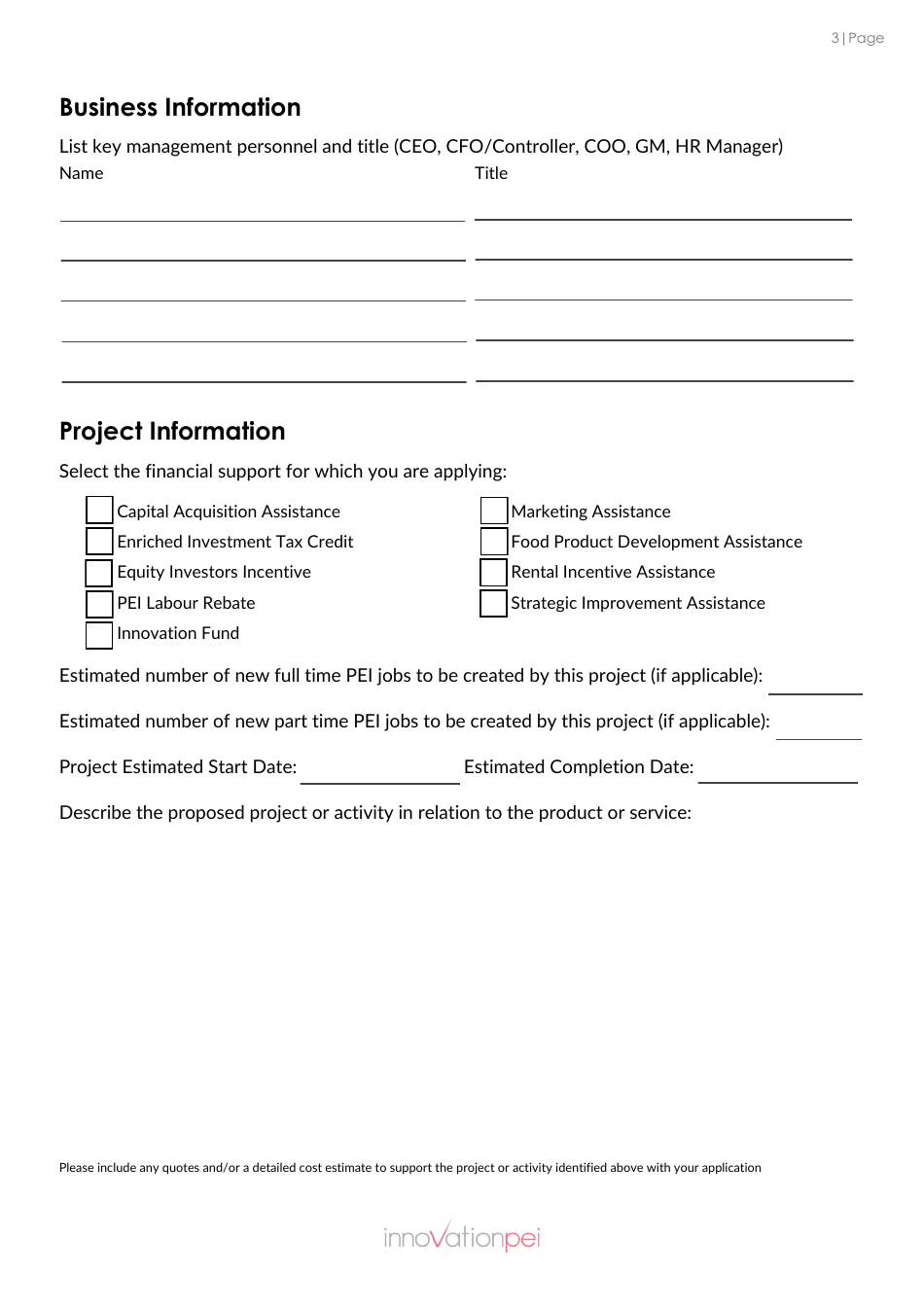 Business Development Application - Prince Edward Island, Canada, Page 3