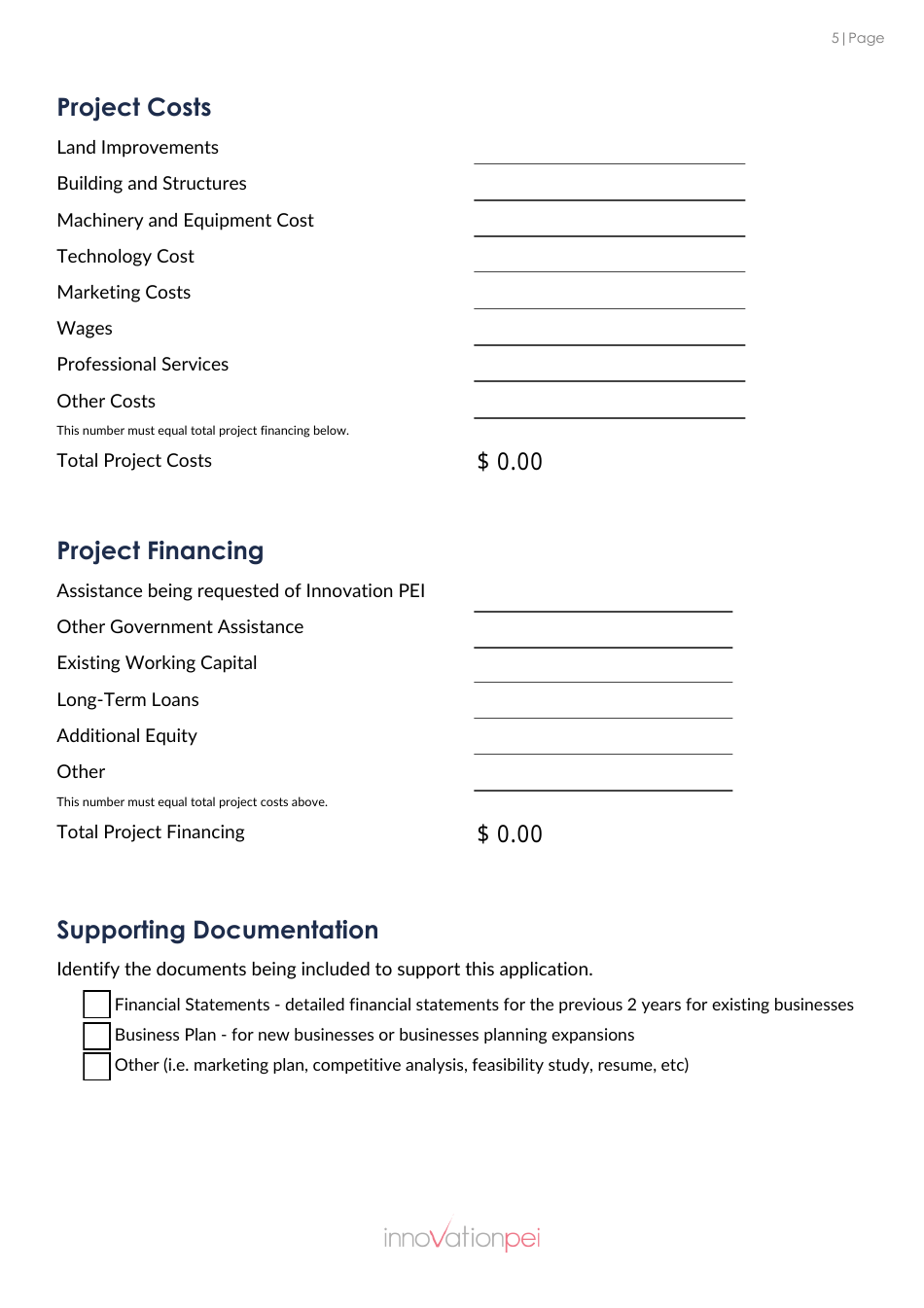 Business Development Application - Prince Edward Island, Canada, Page 5