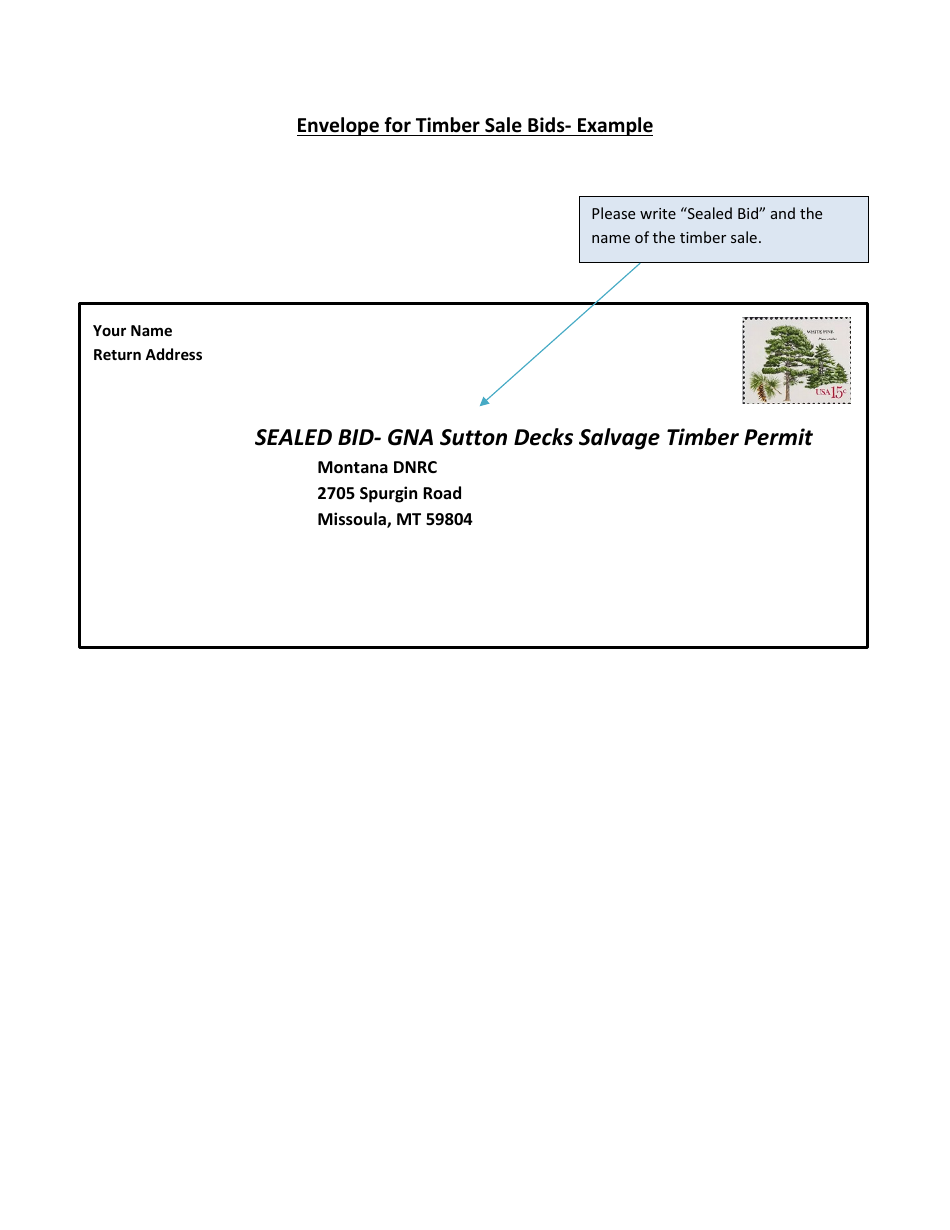 Bid for Advertised Timber - Gna Sutton Decks Salvage Timber Permit - Montana, Page 2