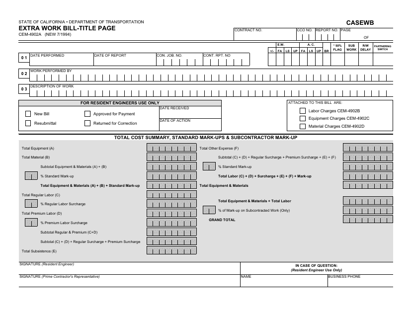Form CEM-4902A  Printable Pdf