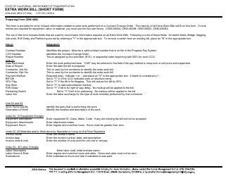Form CEM-4902 Extra Work Bill (Short Form) - California, Page 2