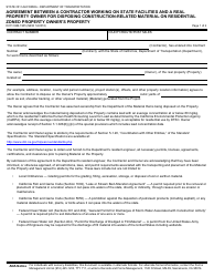 Document preview: Form DOT CEM-1905 Agreement Between a Contractor Working on State Facilities and a Real Property Owner for Disposing Construction-Related Material on Residential Zoned Property Owner's Property - California