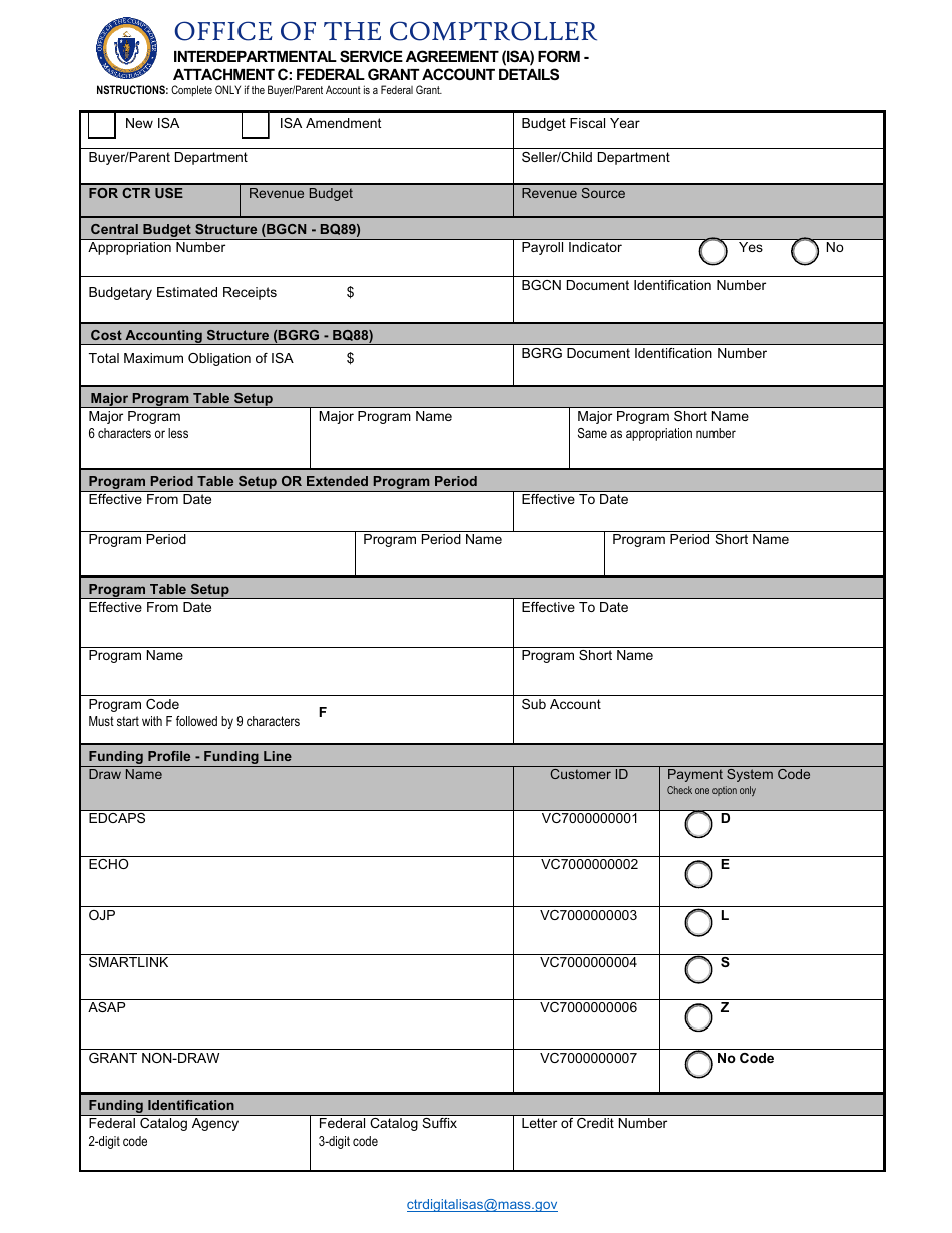 Interdepartmental Service Agreement (Isa) Form - Massachusetts, Page 5