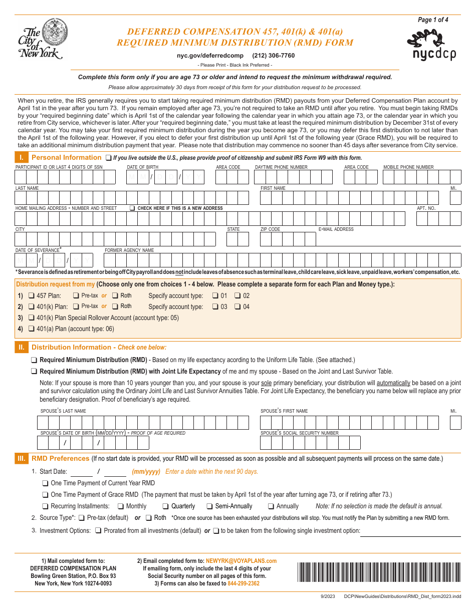 New York City Deferred Compensation 457, 401(K) & 401(A) Required