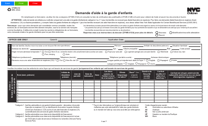 Document preview: Form CFWB-012 Application for Child Care Assistance - New York (French)