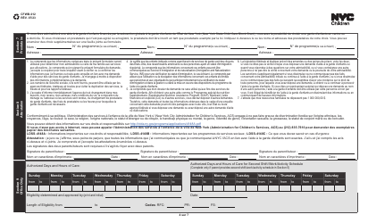 Form CFWB-012 Application for Child Care Assistance - New York (French), Page 4