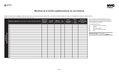 Form CFWB-012 Application for Child Care Assistance - New York (French), Page 6