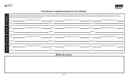 Form CFWB-012 Application for Child Care Assistance - New York (French), Page 7