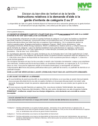 Form CFWB-012 Application for Child Care Assistance - New York (French), Page 8
