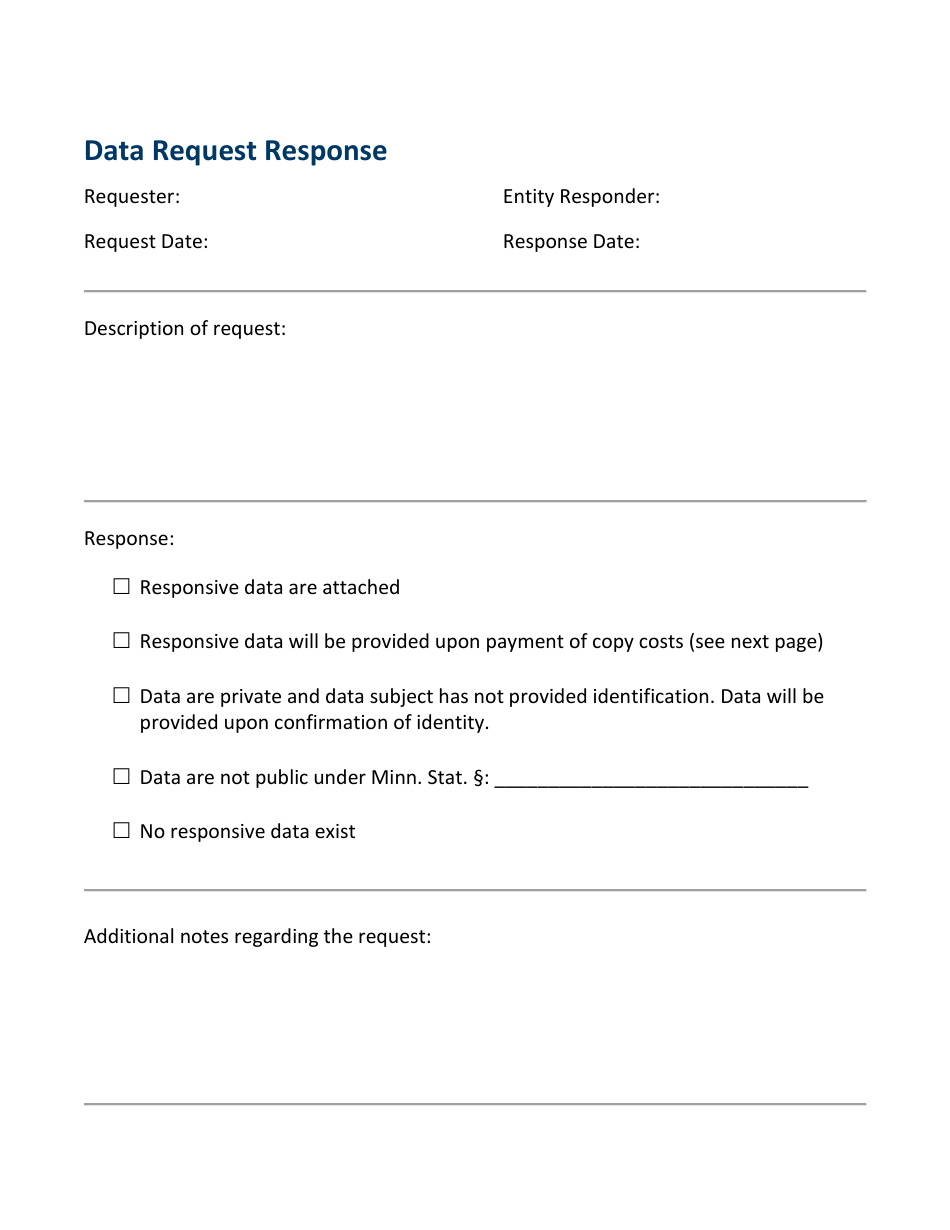 Data Request Response - Minnesota, Page 1
